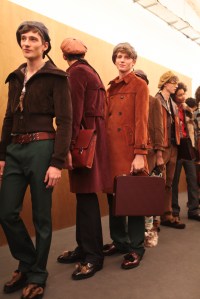 Backstage at Prada Men's Fall 2017