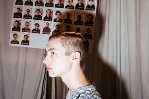 Backstage at Robert Geller Men’s Fall 2017