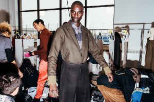 Backstage at Robert Geller Men’s Fall 2017