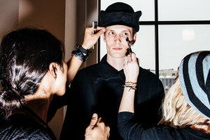 Backstage at Robert Geller Men’s Fall 2017