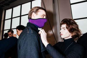 Backstage at Robert Geller Men’s Fall 2017