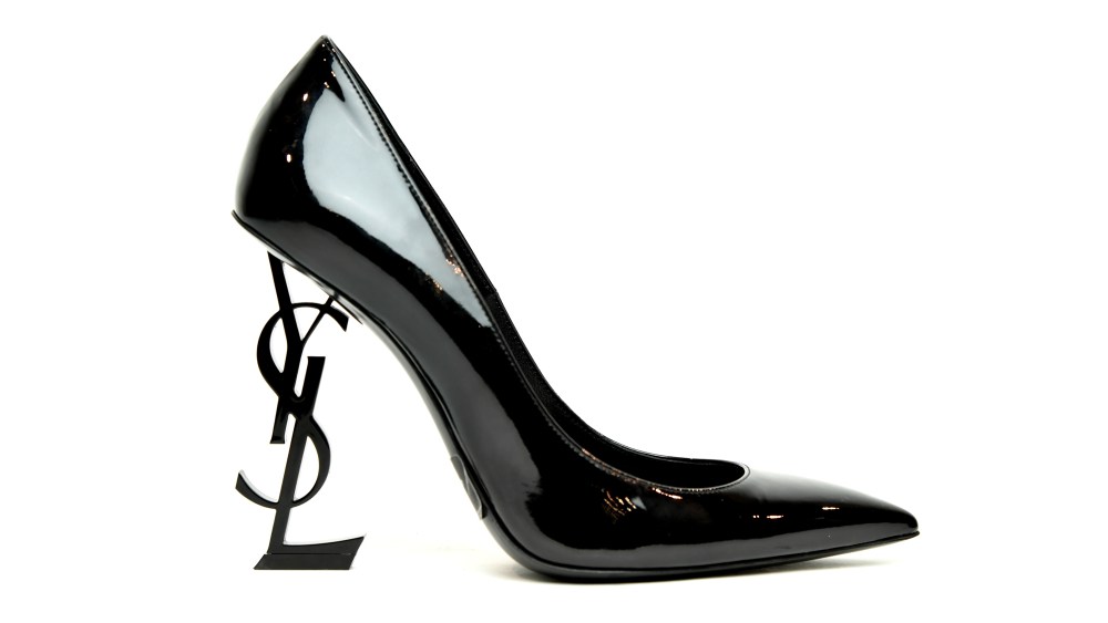 Saint Laurent logo heel shoe