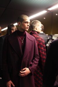Backstage at Versace Men's Fall 2017
