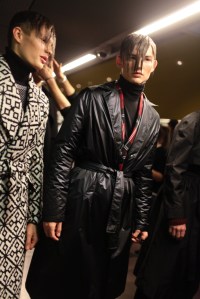 Backstage at Versace Men's Fall 2017