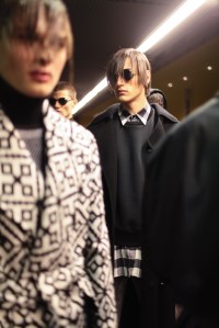 Backstage at Versace Men's Fall 2017