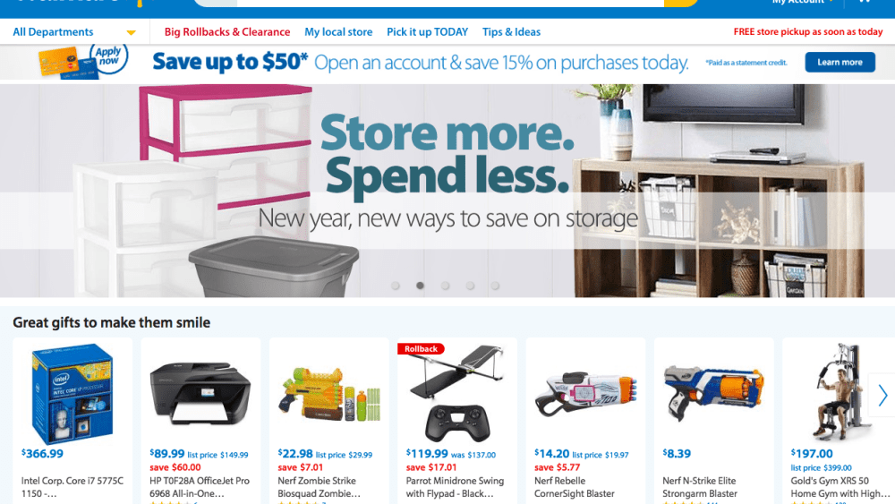 The Wal-Mart web site.