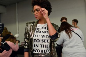 Backstage at Alice + Olivia RTW Fall 2017