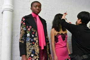Backstage at Alice + Olivia RTW Fall 2017