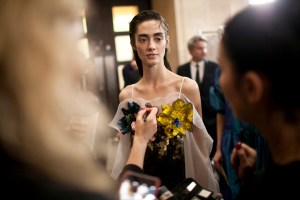 Backstage at Christopher Kane RTW Fall 2017