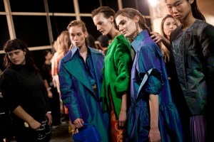 Backstage at Christopher Kane RTW Fall 2017