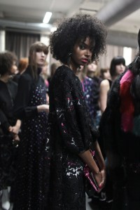 Backstage at Emporio Armani RTW Fall 2017