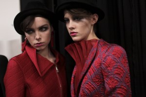 Backstage at Giorgio Armani RTW Fall 2017