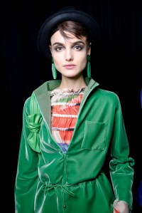 Backstage at Giorgio Armani RTW Fall 2017