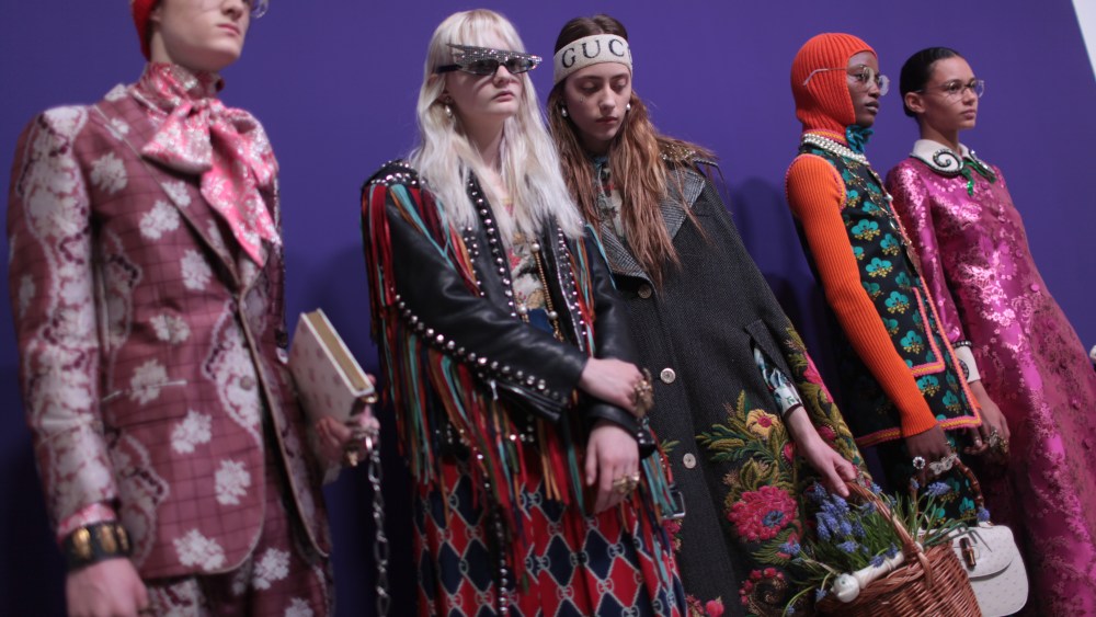 Backstage at Gucci Fall/Winter 2017