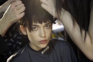 Backstage at Mara Hoffman RTW Fall 2017