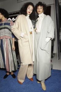 Backstage at Mara Hoffman RTW Fall 2017