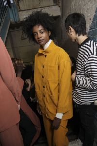 Backstage at Mara Hoffman RTW Fall 2017