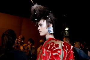 Backstage at Moschino RTW Fall 2017