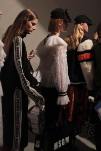 Backstage at MSGM RTW Fall 2017