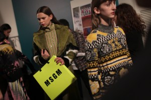Backstage at MSGM RTW Fall 2017