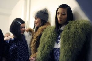Backstage at Sandy Liang RTW Fall 2017