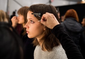 Backstage at Tadashi Shoji RTW Fall 2017