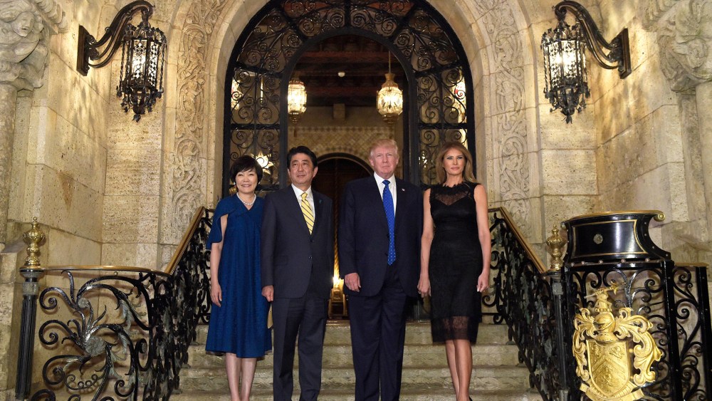 Donald Trump, Melania Trump, Shinzo Abe, and Akie Abe