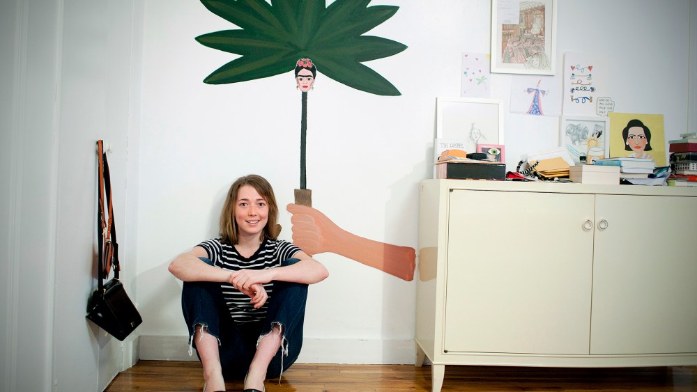 Angelica Hicks in her apartment.