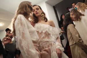 Backstage at Alexis Mabille RTW Fall 2017