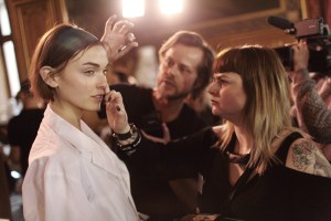 Backstage at Issey Miyake RTW Fall 2017