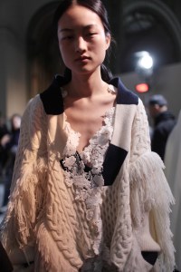 Backstage at Sacai RTW Fall 2017