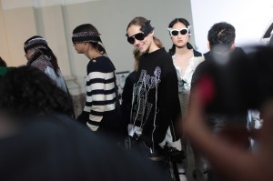 Backstage at Sacai RTW Fall 2017