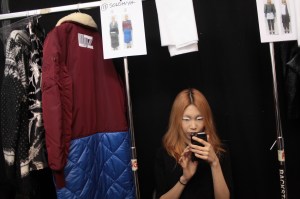 Backstage at Lutz Huelle RTW Fall 2017