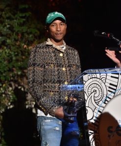 Pharrell Williams, Songs of Hope Event, wearing Chanel Jacket