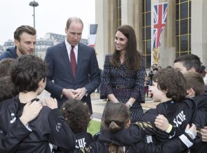 Prince William and Catherine Duchess of Cambridge speak to young French rugby fans at an event at the Trocadero in Paris, France, to highlight the ties between the young people of France and the UK on day two of their visit to the French capital.Prince William and Catherine Catherine Duchess of Cambridge visit to Paris, France - 18 Mar 2017