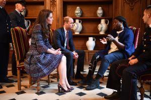 The Duchess of Cambridge (in Chanel) and Prince William visit Les Invalides.