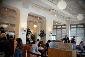 Inside the restaurant.