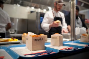 Eggslut sandwiches being prepared.