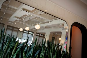 Inside the restaurant.