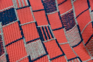 Embroidered mesh by Fukui Tateami.