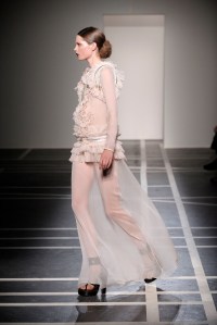 A model on the runway at Givenchy's spring 2011 show. Designed by Riccardo Tisci.