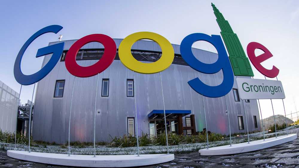 Exterior View of the Google Groningen Logo For the Office During the Opening of the New Google Data Center in Eemshaven the Netherlands 06 December 2016 Netherlands EemshavenNetherlands Technology Google - Dec 2016