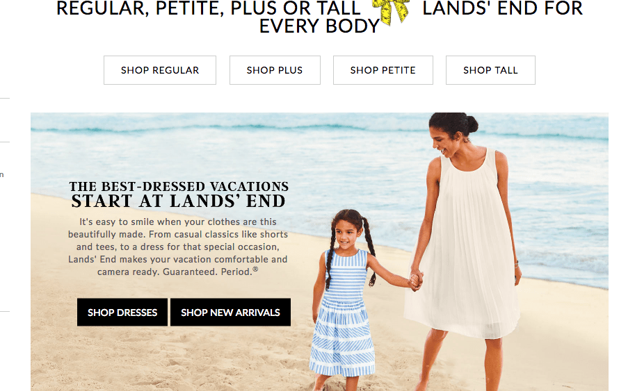 Lands' End online website