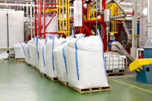 Bags of polyester flake.