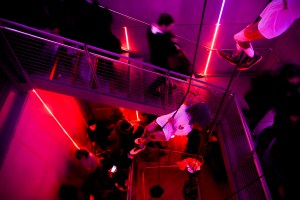 The Whitney Museum's stairwell was something of a social experiment Wednesday evening.