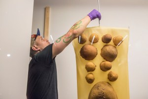 Barneys New York’s “creativity in progress” sign signaled the Rei Kawakubo and Louise Bourgeois windows were taking shape, and were unveiled on April 28.
