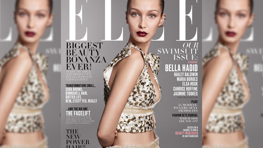 Elle's May cover featuring Bella Hadid.