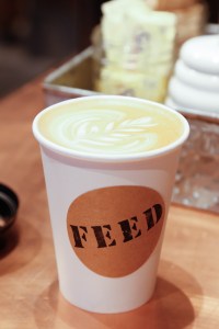 The shop sells coffees and assorted pastries.