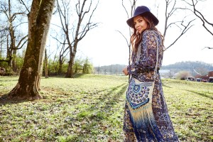 Hillary Scott wearing a look from her collection.