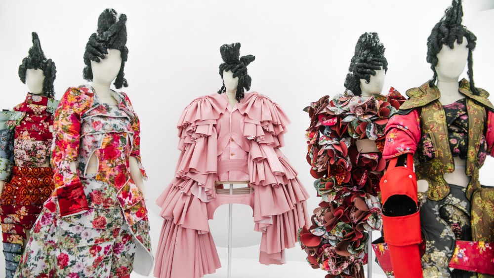 Five ensembles from “18th Century Punk,” autumn/winter 2016-17.